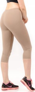 Legginsy damskie 3/4 krótkie Polskie bawełniane Getry Beżowe XL 3