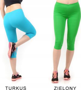 Legginsy damskie 3/4 krótkie Polskie bawełniane Getry Czarne S 13