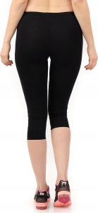 Legginsy damskie 3/4 krótkie Polskie bawełniane Getry Czarne S 2
