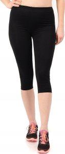 Legginsy damskie 3/4 krótkie Polskie bawełniane Getry Czarne S 5