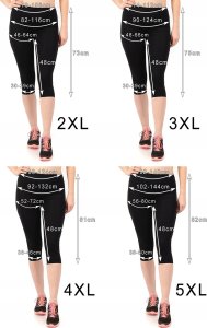 Legginsy damskie 3/4 krótkie Polskie bawełniane Getry Czerwone 4XL 14