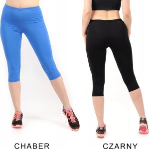 Legginsy damskie 3/4 krótkie Polskie bawełniane Getry Czerwone 4XL 6