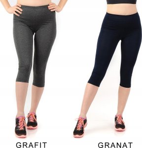 Legginsy damskie 3/4 krótkie Polskie bawełniane Getry Czerwone 4XL 8