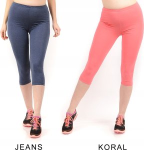 Legginsy damskie 3/4 krótkie Polskie bawełniane Getry Czerwone 4XL 9