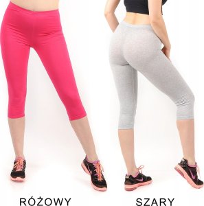 Legginsy damskie 3/4 krótkie Polskie bawełniane Getry Czerwone XL 11
