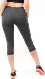 Legginsy damskie 3/4 krótkie Polskie bawełniane Getry Grafitowe L 3