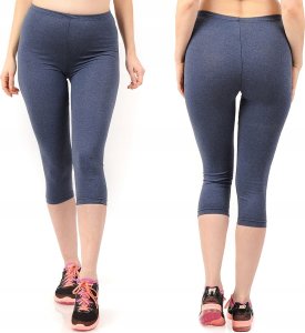 Legginsy damskie 3/4 krótkie Polskie bawełniane Getry Jeans XXL 1