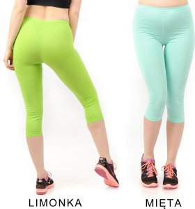 Legginsy damskie 3/4 krótkie Polskie bawełniane Getry Różowe XXL 10