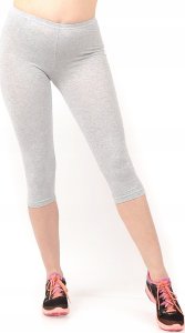 Legginsy damskie 3/4 krótkie Polskie bawełniane Getry Szare S 2