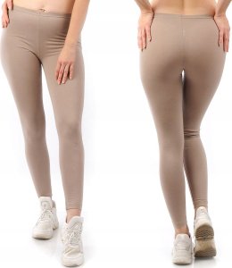 Legginsy damskie długie Polskie Getry Bawełniane Beżowe XXL 1