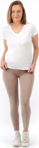 Legginsy damskie długie Polskie Getry Bawełniane Beżowe XXXL 4