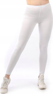 Legginsy damskie długie Polskie Getry Bawełniane Białe L 3