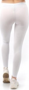 Legginsy damskie długie Polskie Getry Bawełniane Białe L 4