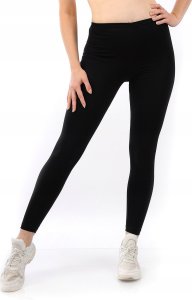 Legginsy damskie długie Polskie Getry Bawełniane Czarne 4XL 4