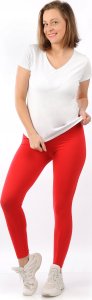 Legginsy damskie długie Polskie Getry Bawełniane Czerwone L 4