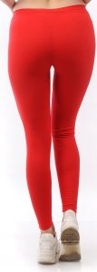 Legginsy damskie długie Polskie Getry Bawełniane Czerwone M 3