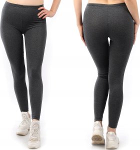 Legginsy damskie długie Polskie Getry Bawełniane Grafitowe 4XL 1