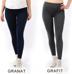 Legginsy damskie długie Polskie Getry Bawełniane Grafitowe 5XL 8