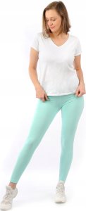 Legginsy damskie długie Polskie Getry Bawełniane Miętowe S 3