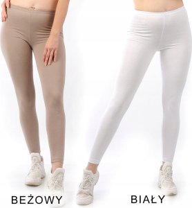 Legginsy damskie długie Polskie Getry Bawełniane Różowe M 5