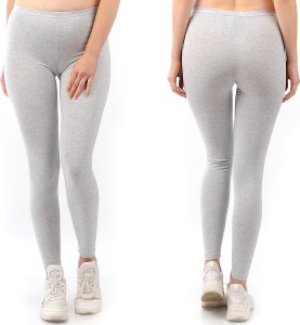 Legginsy damskie długie Polskie Getry Bawełniane Szare 4XL 1