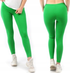 Legginsy damskie długie Polskie Getry Bawełniane Zielone XXL 1