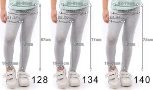 Legginsy dziecięce długie bawełniane klasyczne Białe 140 15