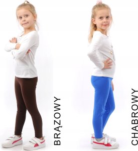 Legginsy dziecięce długie bawełniane klasyczne Białe 140 4