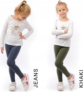 Legginsy dziecięce długie bawełniane klasyczne Białe 140 8