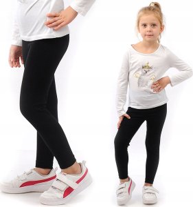 Legginsy dziecięce długie bawełniane klasyczne Czarne 98 1