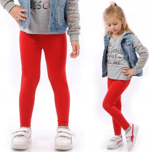 Legginsy dziecięce długie bawełniane klasyczne Czerwone 110 1
