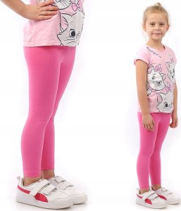 Legginsy dziecięce długie bawełniane klasyczne Jasny Róż 104 1