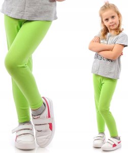 Legginsy dziecięce długie bawełniane klasyczne Limonkowe 116 1