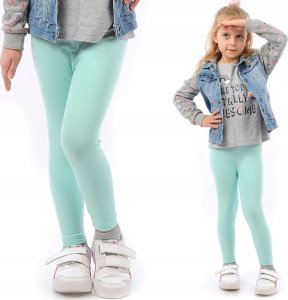 Legginsy dziecięce długie bawełniane klasyczne Miętowe 92 1