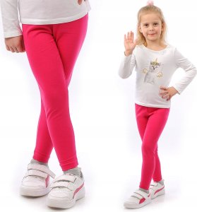 Legginsy dziecięce długie bawełniane klasyczne Różowe 110 1