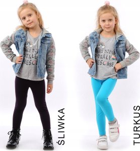 Legginsy dziecięce długie bawełniane klasyczne Różowe 92 11