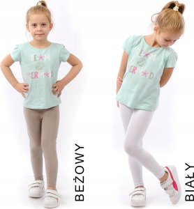 Legginsy dziecięce długie bawełniane klasyczne Różowe 92 3