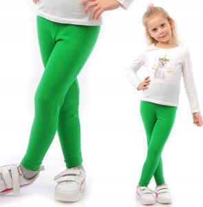 Legginsy dziecięce długie bawełniane klasyczne Zielone 116 1