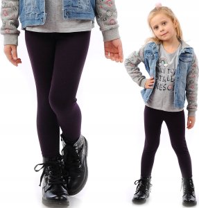 Legginsy dziecięce długie bawełniane klasyczne Śliwkowe 98 1