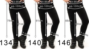 Legginsy dziewczęce Welurowe Elastyczne Spodnie Getry Welur Czarne 98 15