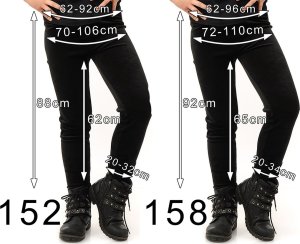 Legginsy dziewczęce Welurowe Elastyczne Spodnie Getry Welur Czarne 98 16