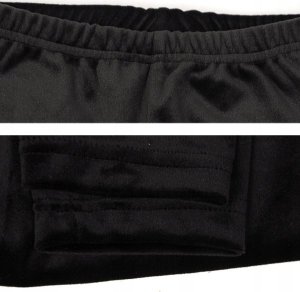 Legginsy dziewczęce Welurowe Elastyczne Spodnie Getry Welur Czarne 98 5