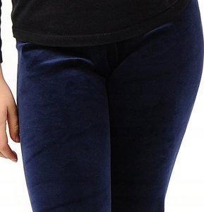 Legginsy dziewczęce Welurowe Elastyczne Spodnie Getry Welur Granatowe 128 5