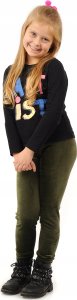 Legginsy dziewczęce Welurowe Elastyczne Spodnie Getry Welur Khaki 134 2