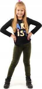 Legginsy dziewczęce Welurowe Elastyczne Spodnie Getry Welur Khaki 134 3