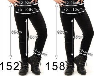 Legginsy dziewczęce Welurowe Elastyczne Spodnie Getry Welur Morskie 110 14