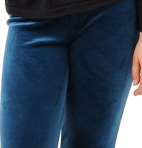 Legginsy dziewczęce Welurowe Elastyczne Spodnie Getry Welur Morskie 140 5