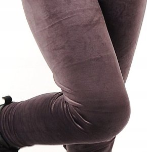 Legginsy dziewczęce Welurowe Elastyczne Spodnie Getry Welur Wrzosowe 140 5