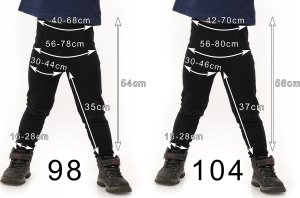 Ocieplane Getry chłopięce Długie legginsy Spodnie Grafitowe 104 7