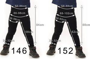 Ocieplane Getry chłopięce Długie legginsy Spodnie Granatowe 128 11